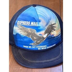 1987 USPS EXPRESS US MAIL Soaring Eagle Mesh Snapback Trucker Hat
